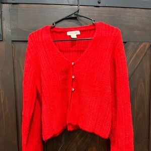 HAPPILY GREY RED CARDIGAN